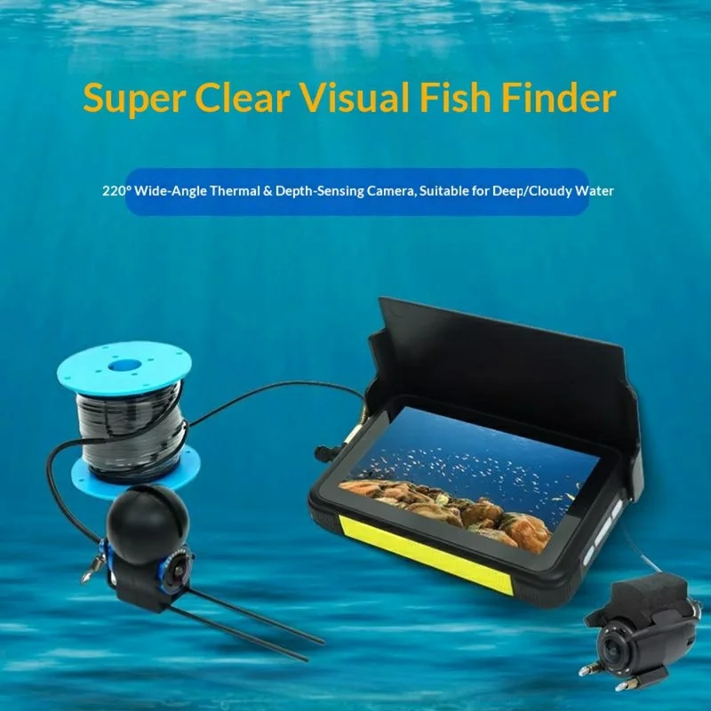 Underwater Fish Finder IP65 Waterproof 5 Inch LCD Fishing Camera with Night Vision / 15m Cable