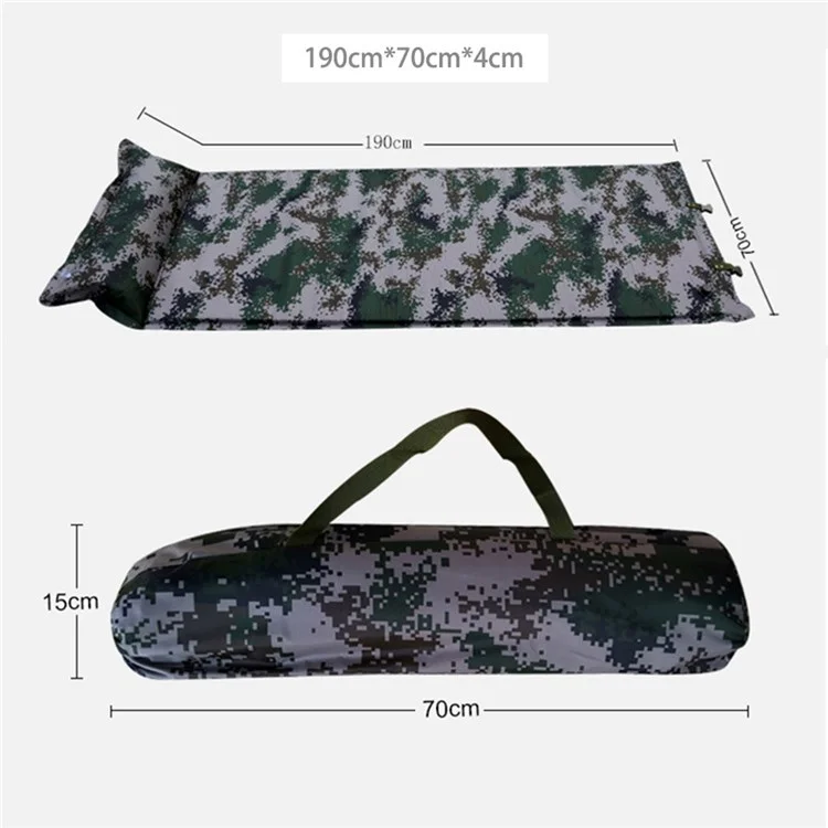 cqd1001 190x70x4cm Colchão de Dormir de Acampamento Extra Espesso com Almofada Ultraligeira e à Prova d'Água com Bolsa de Transporte