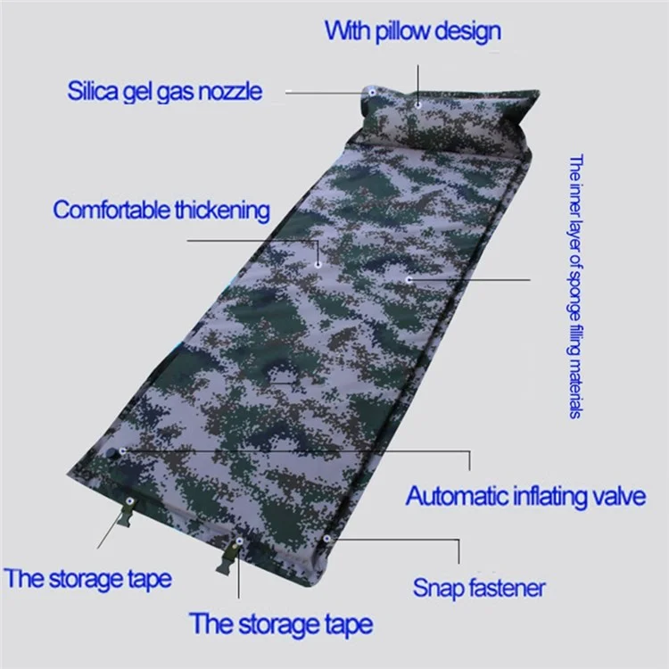 cqd1001 190x70x4cm Colchão de Dormir de Acampamento Extra Espesso com Almofada Ultraligeira e à Prova d'Água com Bolsa de Transporte