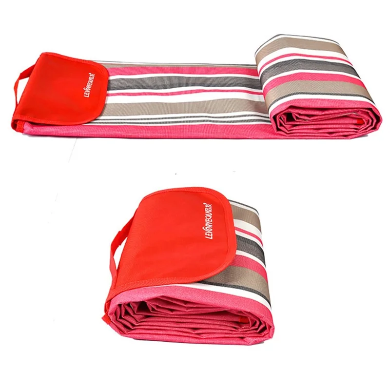 LEVORYEOU LR-987774 200*150cm Portable Outdoor Camping Picnic Mat Foldable Waterproof Lawn Mat - Rainbow Stripes