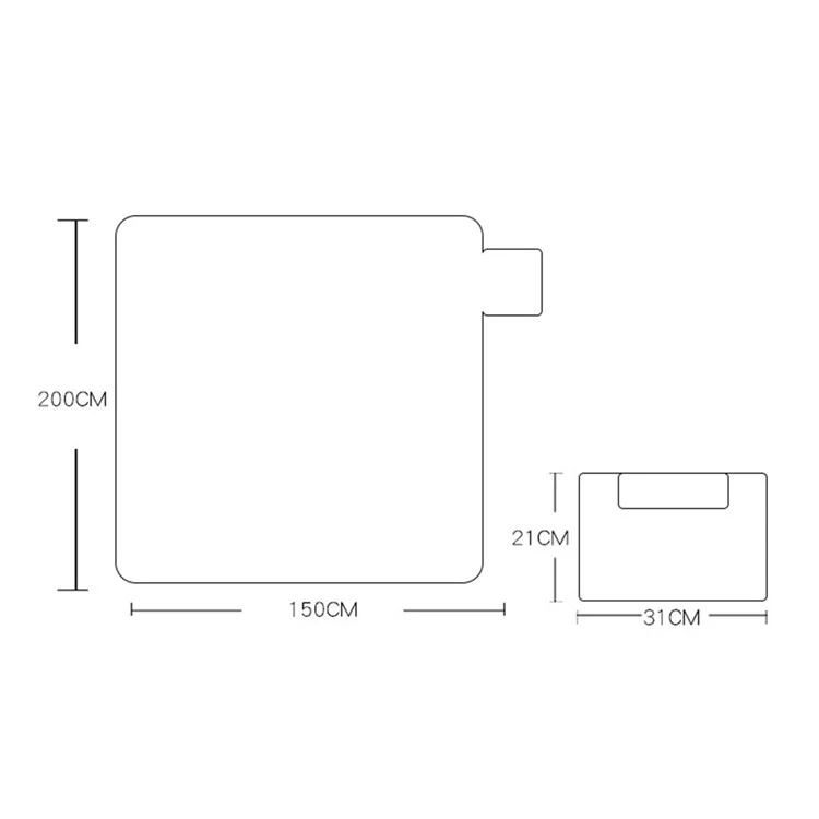 LEVORYEOU LR-987774 200*150cm Portátil Ao Ar Livre Tapete de Piquenique Dobrável Impermeável Lawn Mat - Grade Amarela