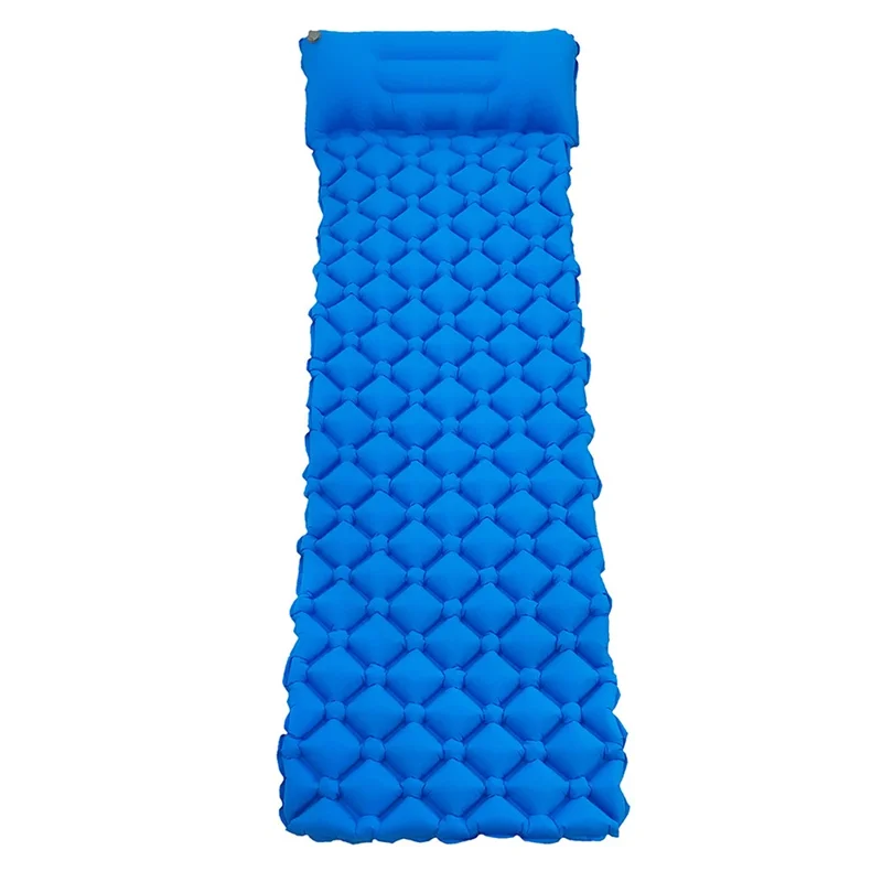 GM-AM01 Outdoor Camping Inflatable Mattress Air Mat Sleeping Cushion Bed with Integrated Pillow - Grey