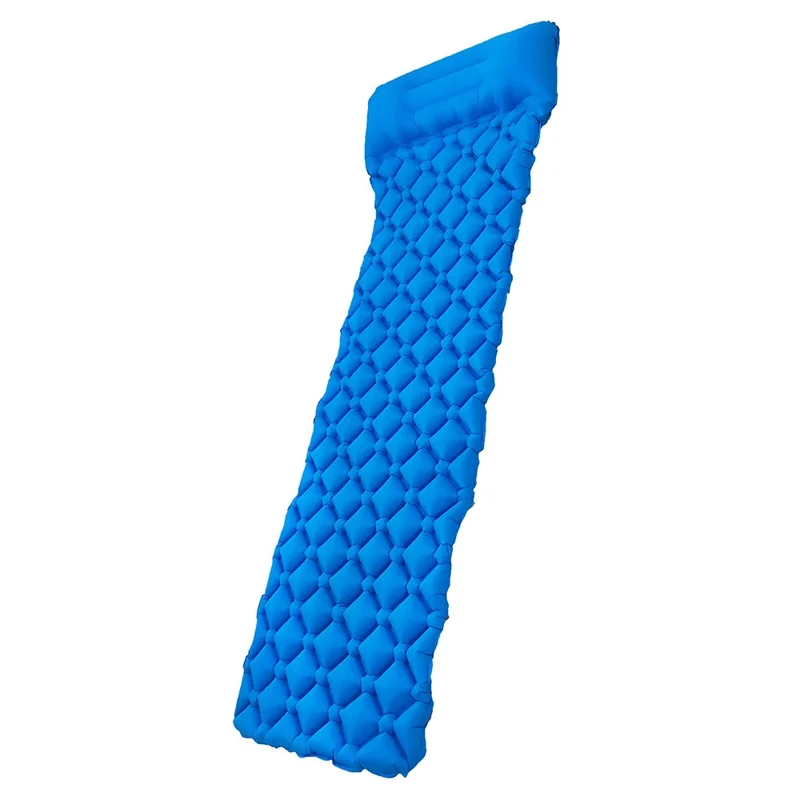 GM-AM01 Outdoor Camping Inflatable Mattress Air Mat Sleeping Cushion Bed with Integrated Pillow - Grey