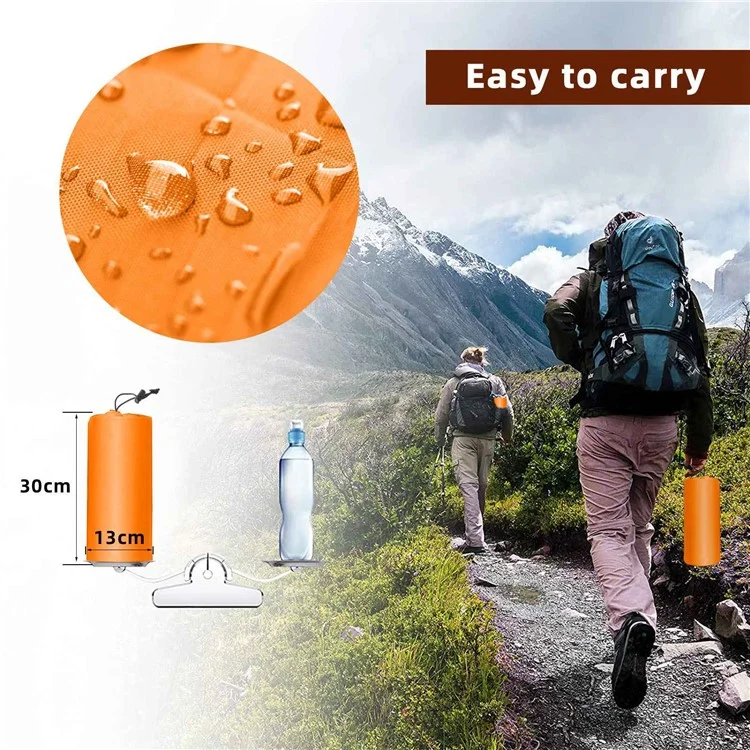 Projeto de Forma de Onda Inflação de Acampamento ao ar Livre Inflação Portátil de ar Portátil de ar Portátil Com Travesseiro - Laranja
