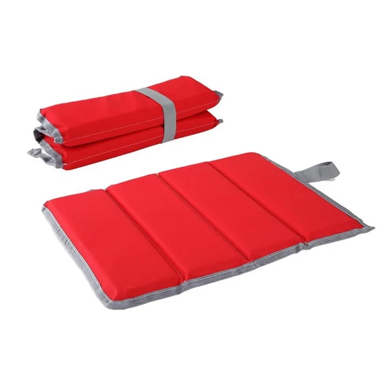 Four-fold Camping Sitting Pad EPE Foam Hiking Seat Pad Folding Silver Coated Seat Pad Outdoor Portable Foam Sitting Mat for Picnic, Backpacking - Red