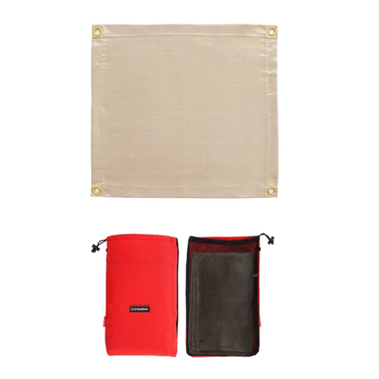 CLS Talla S 46x44cm Paño Ignífugo para Barbacoas de Exterior Aislante de Calor de Fibra de Vidrio Esterilla para Camping Picnic Barbacoa Resistente a las Llamas