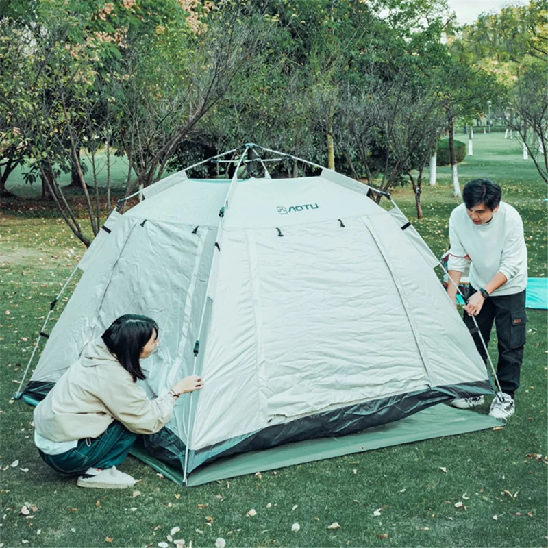 AOTU 220x150cm Portable Moisture-proof Picnic Mat 420D Oxford Cloth Camping Lawn Mat Carpet with Ground Nail - Army Green