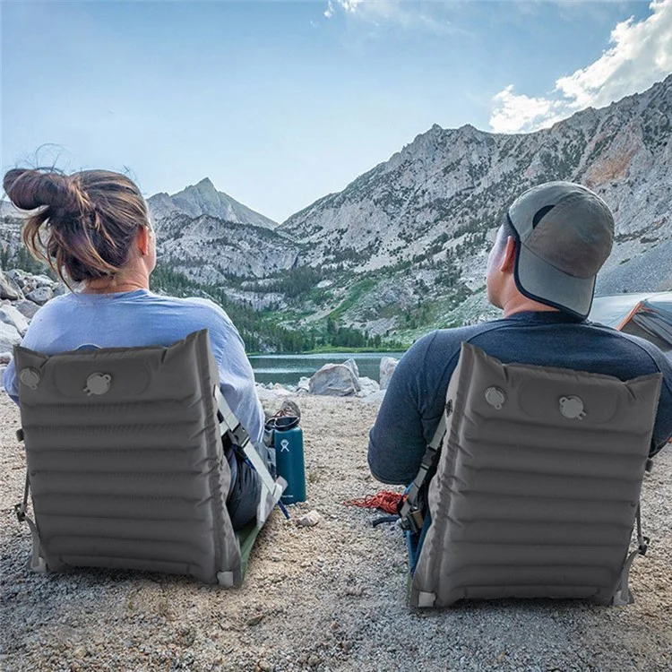 GM-z01 Verstellbarer Outdoor-Aufblasbarer Sitzkissen 40D Nylon Camping Picknick Strandkorb - Grün