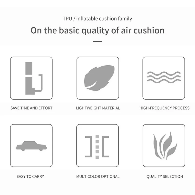 GM-AM25 Nylon+TPU Inflatable Sleeping Mat Press-type Inflation Air Mattress Camping Pad with Pillow - Blue