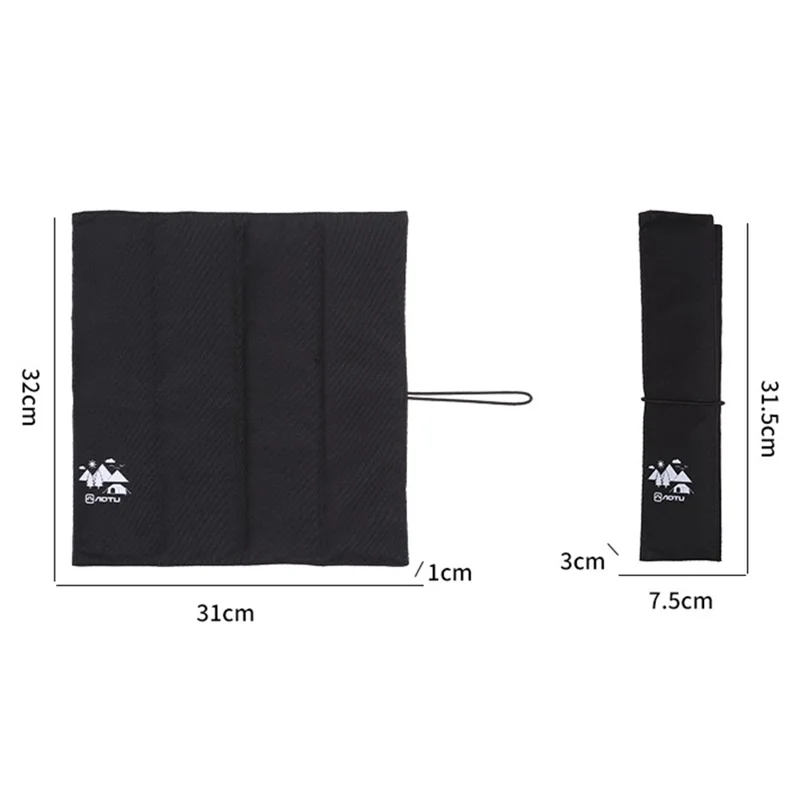 AOTU Portable Moisture-proof Seat Mat Oxford Cloth+EPE Outdoor Camping Picnic Seating Pad - Black