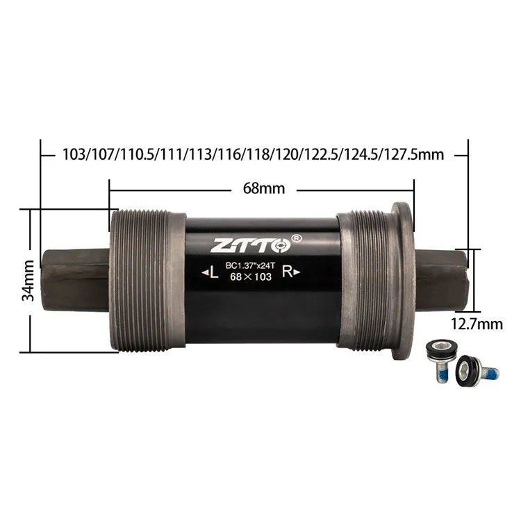 ZTTO fkzz MTB Road Bicycle Square Taper Bottom Bracket Bearing 68mm with Waterproof Screws - 68x116mm