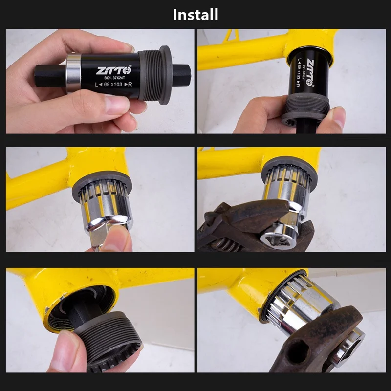 ZTTO fkzz MTB Road Bicycle Square Taper Bottom Bracket Bearing 68mm with Waterproof Screws - 68x127.5mm