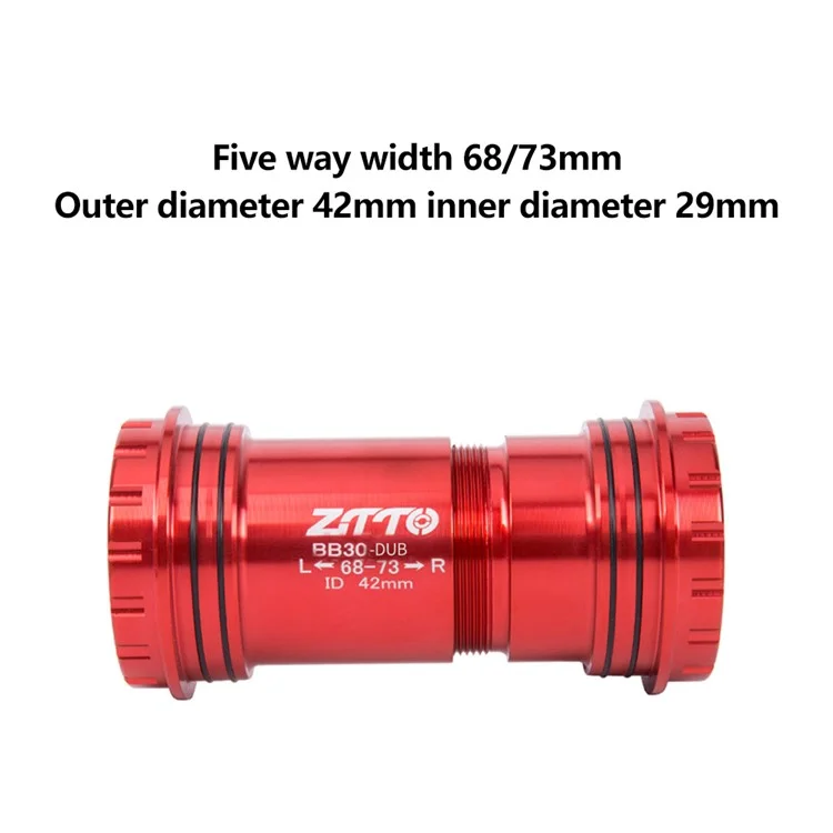 ZTTO BB30 68 / 73mm 42mm Frame Thread Lock Bicycle Bottom Bracket for SRAM / Truvativ DUB Crankset - DUB Red