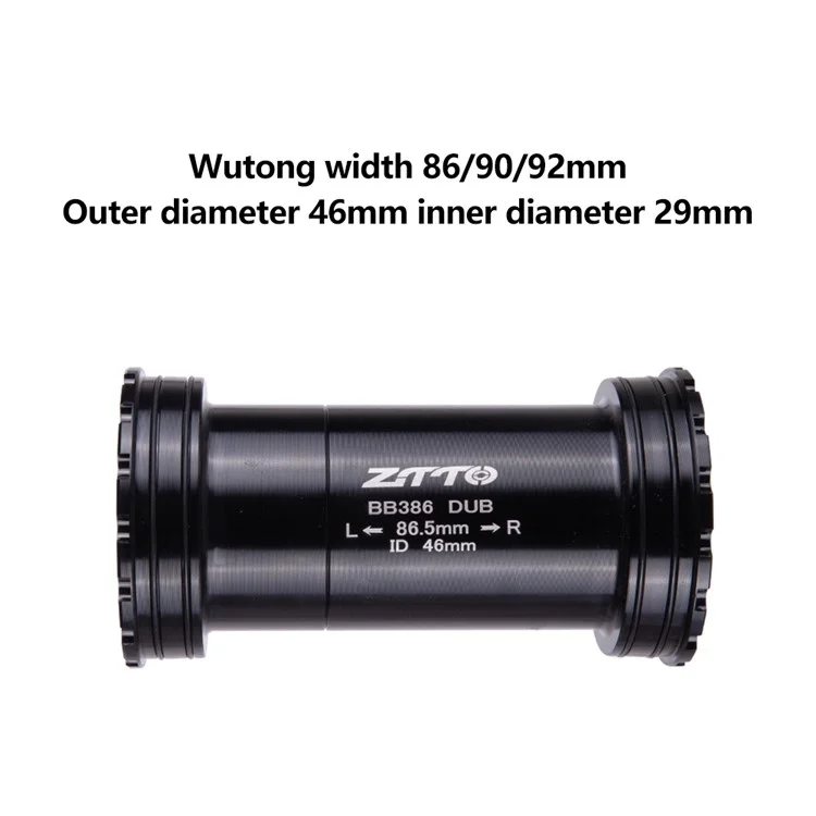 ZTTO BB386 Alliage d'Aluminium Pédalier de Vélo pour BB386EVO / PF30 68 / 73 / 86mm 46mm Cadre - DUB Noir
