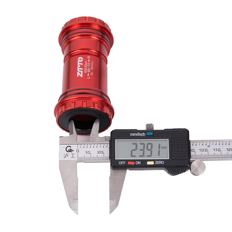 ZTTO BB30sh Bicycle Press Fit Bottom Bracket Axle for SRAM GXP / Shimano / FSA 24mm Spindle Crankset - Ceramic Red