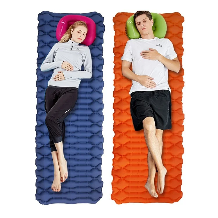 GM-AM20 Camping Mat Inflatable Sleeping Mat Nylon+TPU Sleeping Pad - Dark Blue