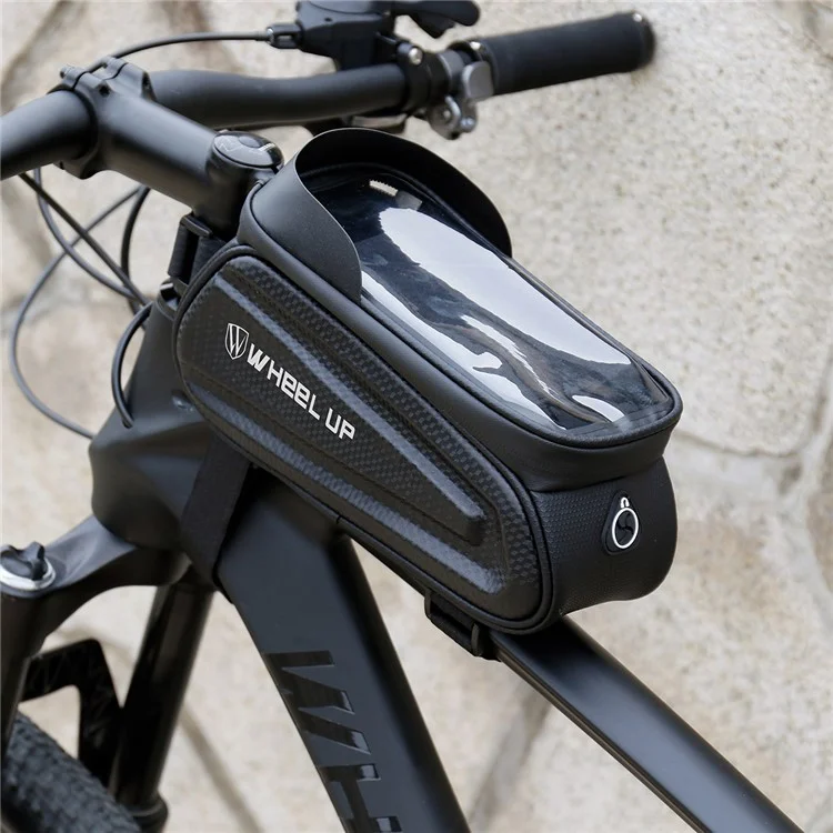 WHEEL UP Borsa da bicicletta impermeabile per sella, custodia per telefono da 7.0" con foro per auricolari