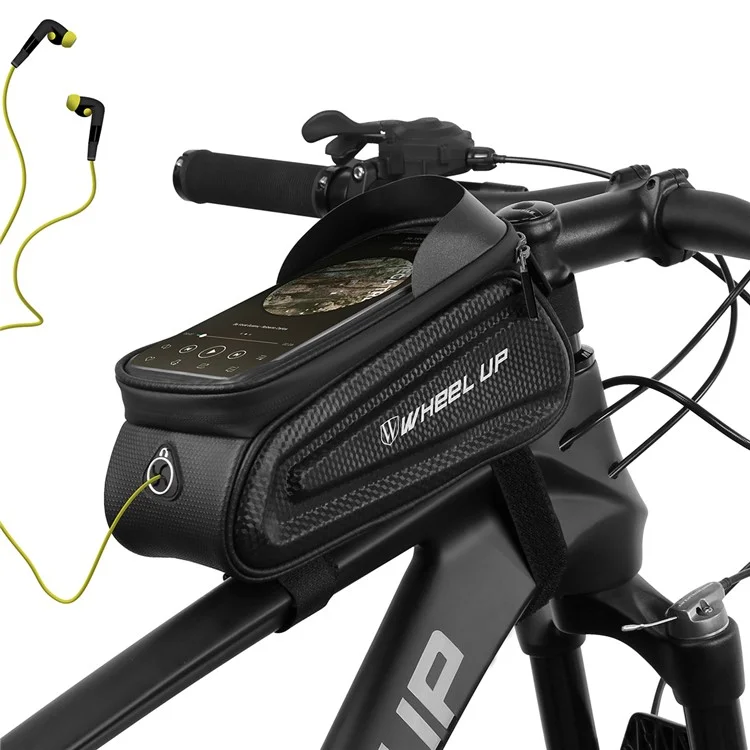 WHEEL UP Borsa da bicicletta impermeabile per sella, custodia per telefono da 7.0" con foro per auricolari