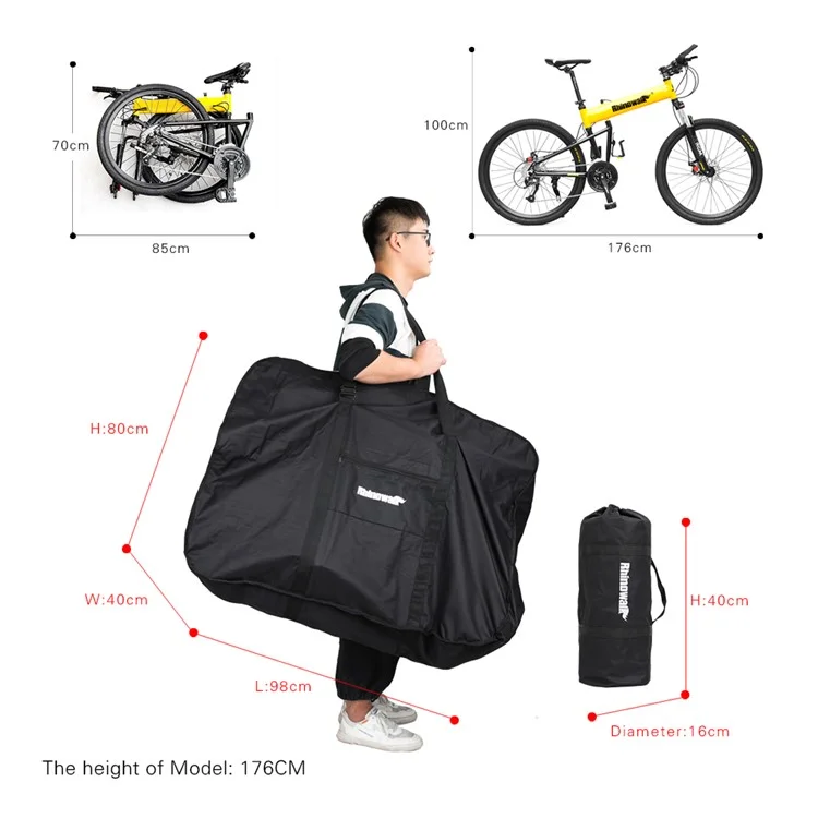 RHINOWALK RF260 Mountain Bike Carry Storage Bag for 26 inch Folding Bikes