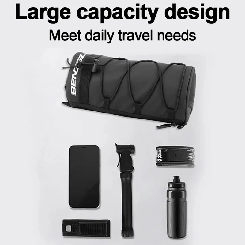 BENGGUO BG-0833 Bike Handlebar Bag MTB Bicycle Front Tube Bag Cycling Pouch - Grey