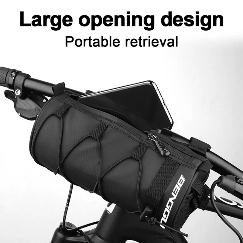 BENGGUO BG-0833 Bike Handlebar Bag MTB Bicycle Front Tube Bag Cycling Pouch - Grey