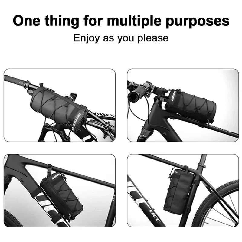 BENGGUO BG-0833 Bike Handlebar Bag MTB Bicycle Front Tube Bag Cycling Pouch - Grey