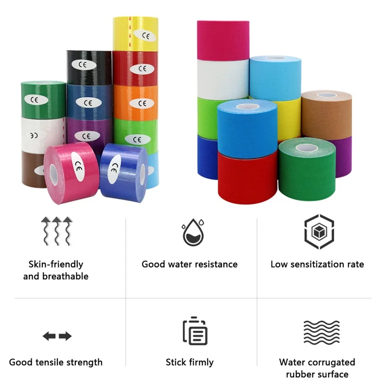 5cmx5m Kinesiology Tape Roll Sports Therapy Support for Muscle, Knee, Wrist, Shoulder - Skin Color