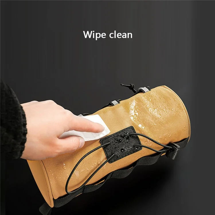 WHEEL UP D31 Cylinder Shape 1.1L Bike Handlebar Bag Bicycle Front Tube Bag Cycling Pouch - Yellow