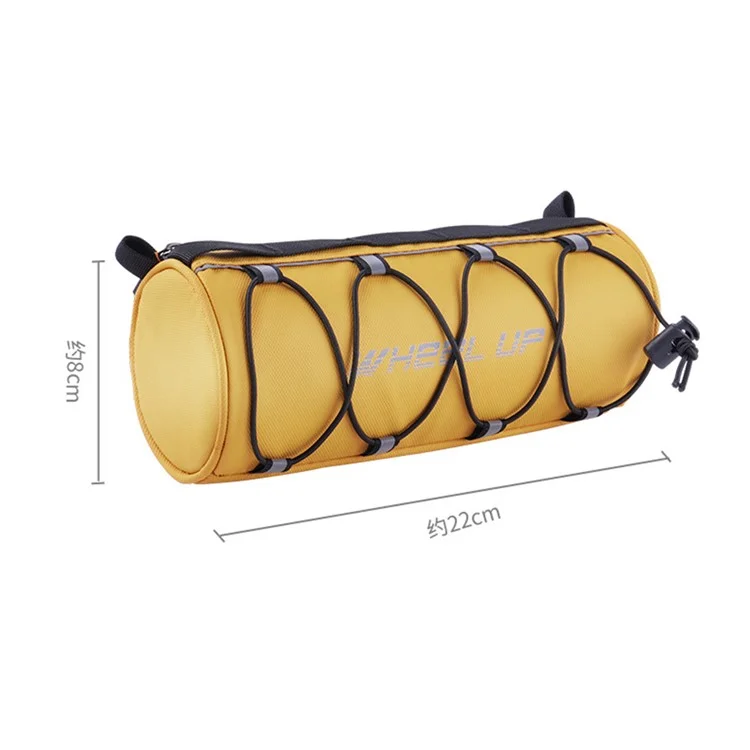 WHEEL UP D31 Cylinder Shape 1.1L Bike Handlebar Bag Bicycle Front Tube Bag Cycling Pouch - Yellow