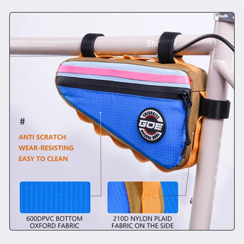 GOE B22 1L Bicycle Front Frame Triangle Bag MTB Bike Cycling Tools Storage Bag - Sky Blue