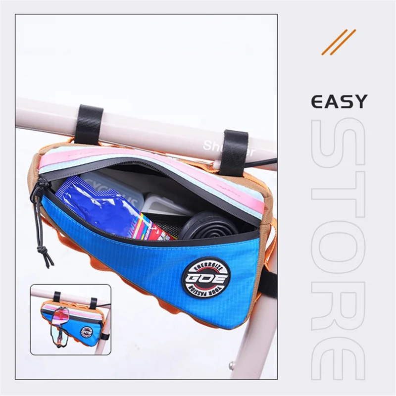 GOE B22 1L Bicycle Front Frame Triangle Bag MTB Bike Cycling Tools Storage Bag - Sky Blue