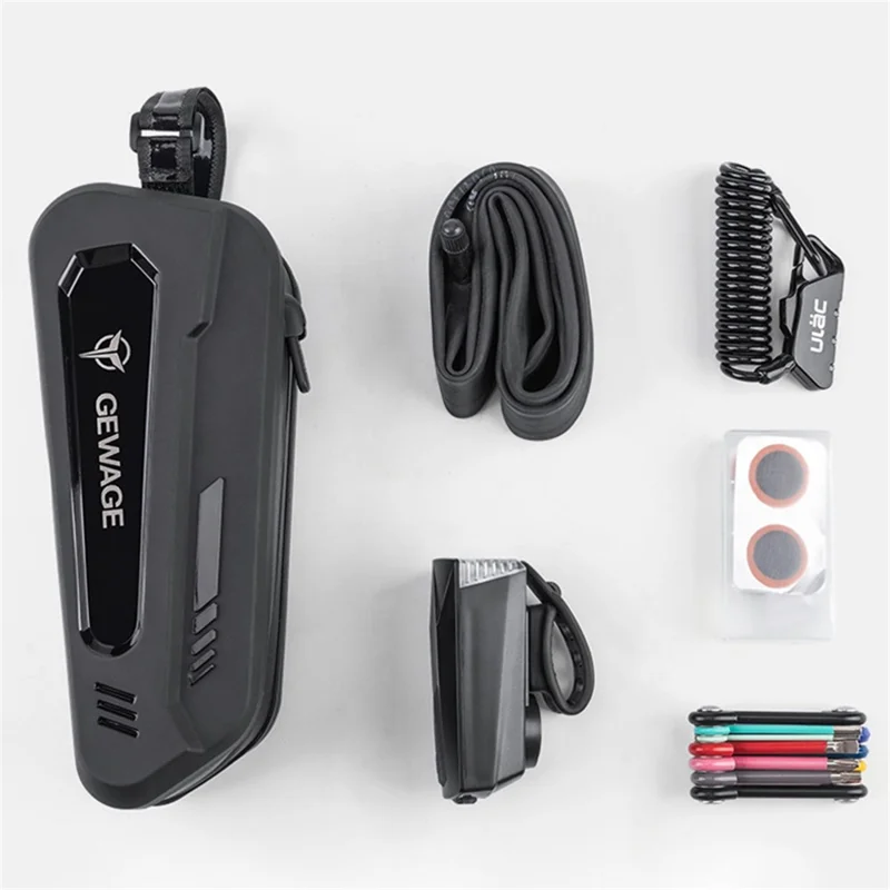 GEWAGE GE-0544 Shockproof EVA+PU Bike Tube Bag Waterproof Phone Key Storage Pouch for Cycling