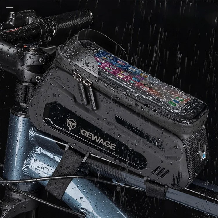 GEWAGE GE-0541 EVA+PU Sac de Vélo Écran Tactile Fonction Imperméable Pochette de Stockage pour Téléphone