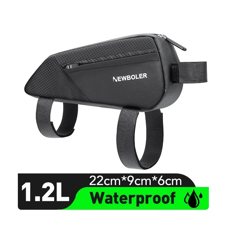 NEWBOLER BIKD-BAG215 1.2L Сумка для велосипедной трубы, водонепроницаемая сумка для хранения телефона для велосипеда, 22x9x6см
