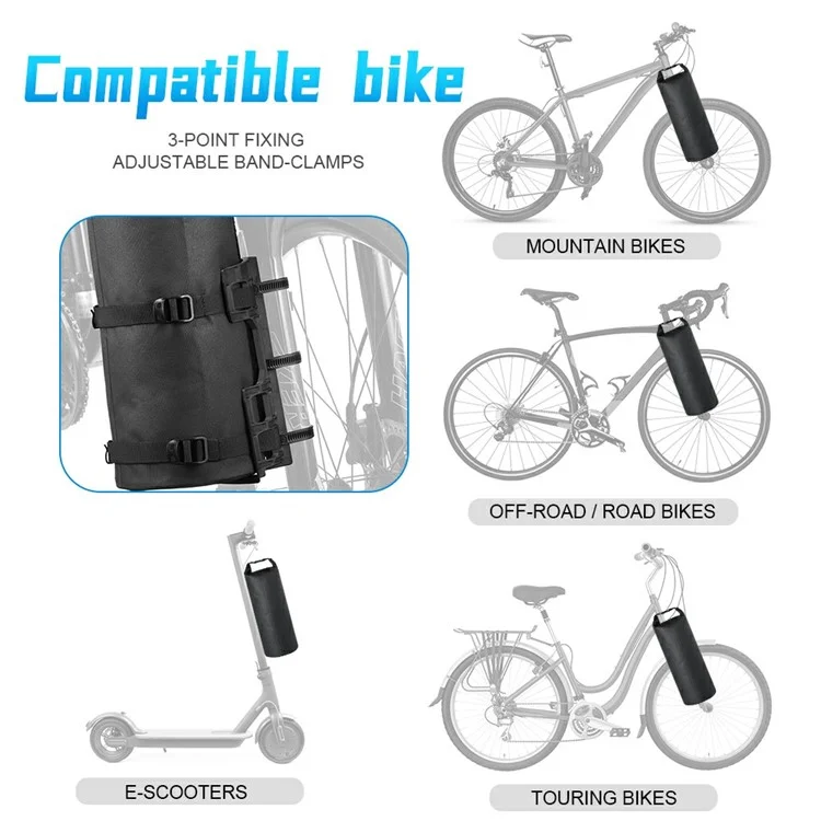 NEWBOLER 1 Bike Front Fork Pannier Bag (3L) + 1 Front Fork Rack + 2 Adjustable Straps + 4 Fixing Straps