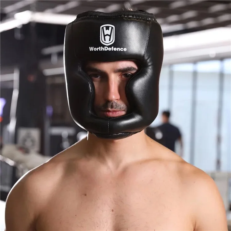 WOSWEIR HE0186 Boxing Headgear Face Saver Training Sparring Safety Head Guard - Red / for Kids