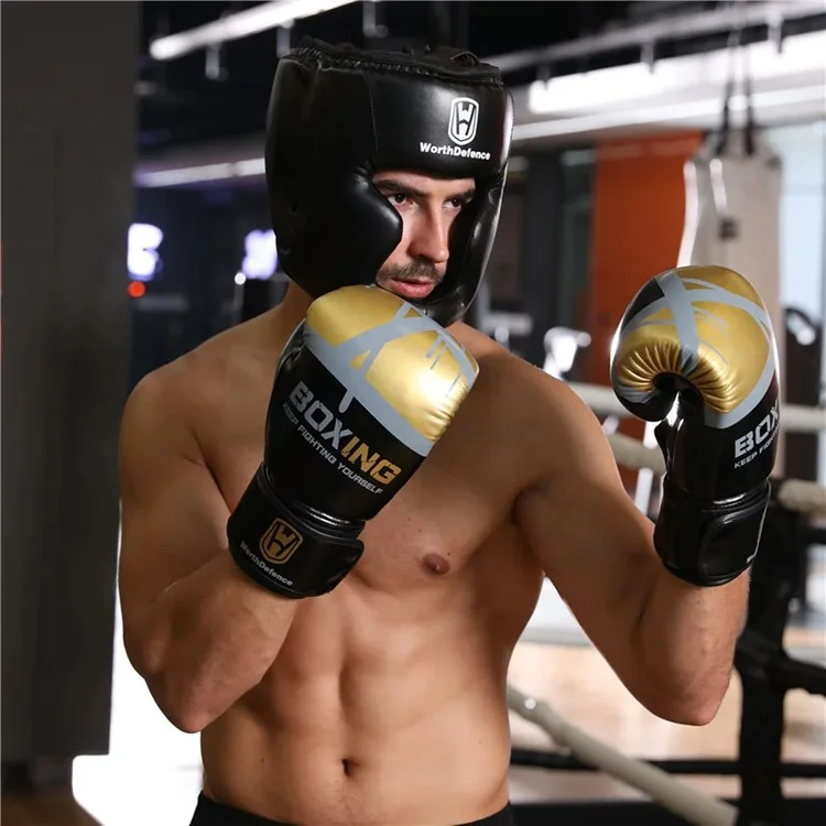WOSWEIR HE0186 Boxing Headgear Face Saver Training Sparring Safety Head Guard - Red / for Kids