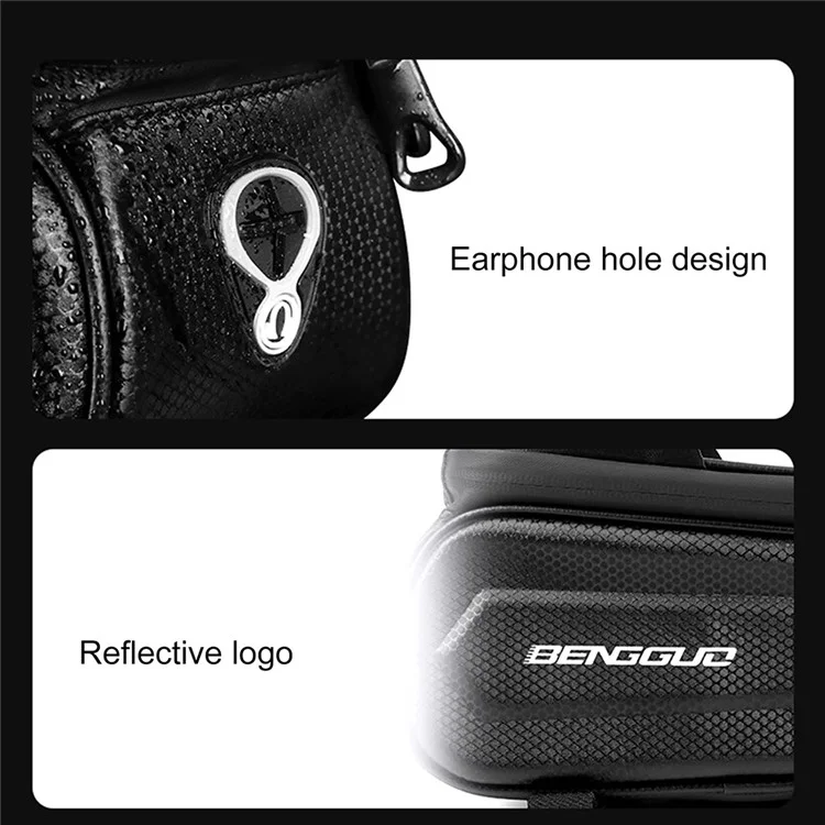 Bengguo BG-0828 Sac à Vélo à Écran Tactile Imperméable EVA Sac à Cadre de Tube Supérieur à Cycle Dur - Style B