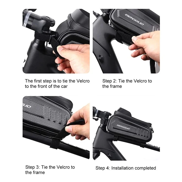 Bengguo BG-0828 Sac à Vélo à Écran Tactile Imperméable EVA Sac à Cadre de Tube Supérieur à Cycle Dur - Style B