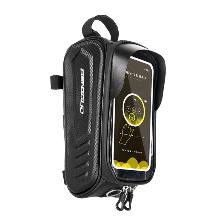 Bengguo BG-0828 Sac à Vélo à Écran Tactile Imperméable EVA Sac à Cadre de Tube Supérieur à Cycle Dur - Style B