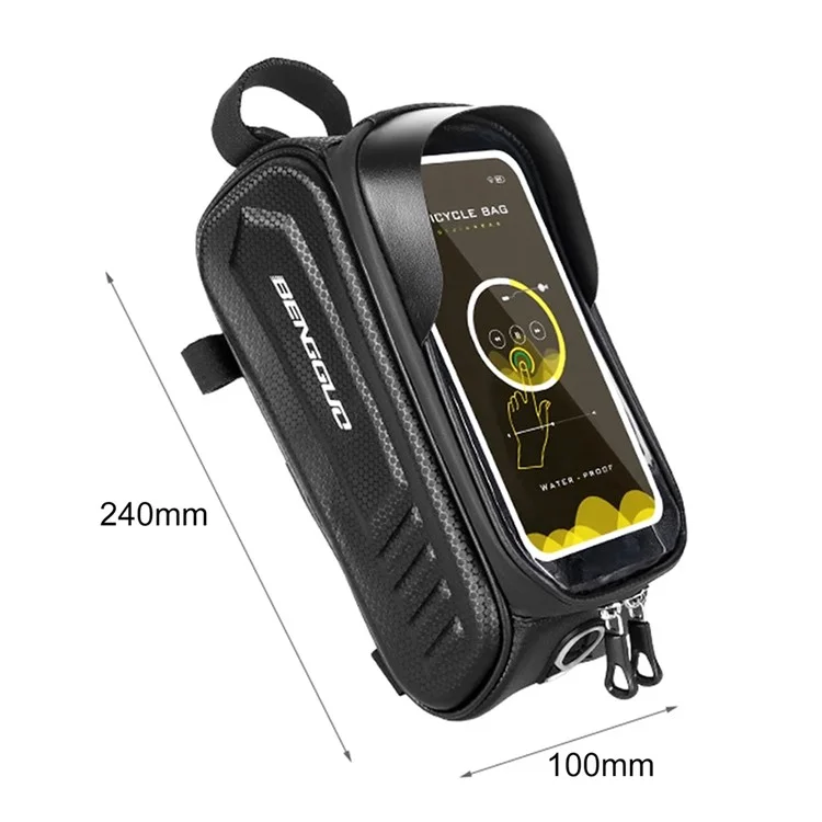 Bengguo BG-0828 Sac à Vélo à Écran Tactile Imperméable EVA Sac à Cadre de Tube Supérieur à Cycle Dur - Style B