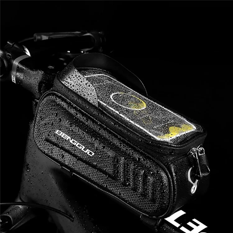 Bengguo BG-0828 Sac à Vélo à Écran Tactile Imperméable EVA Sac à Cadre de Tube Supérieur à Cycle Dur - Style B