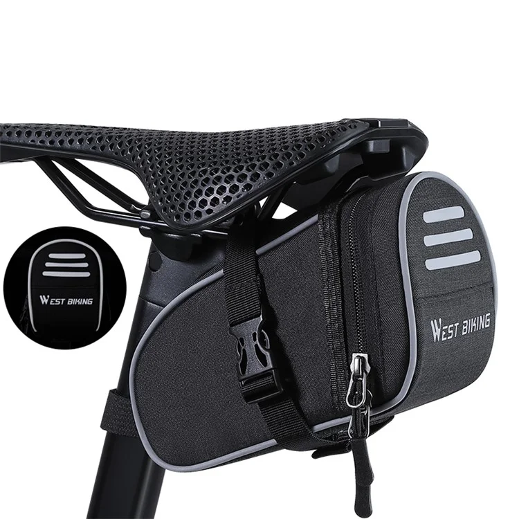 Ciclismo Oeste YP0707388 1L Bike Saddle Bag Oxford Canvas Reflective Bicycle Herramients Bolsa de Almacenamiento