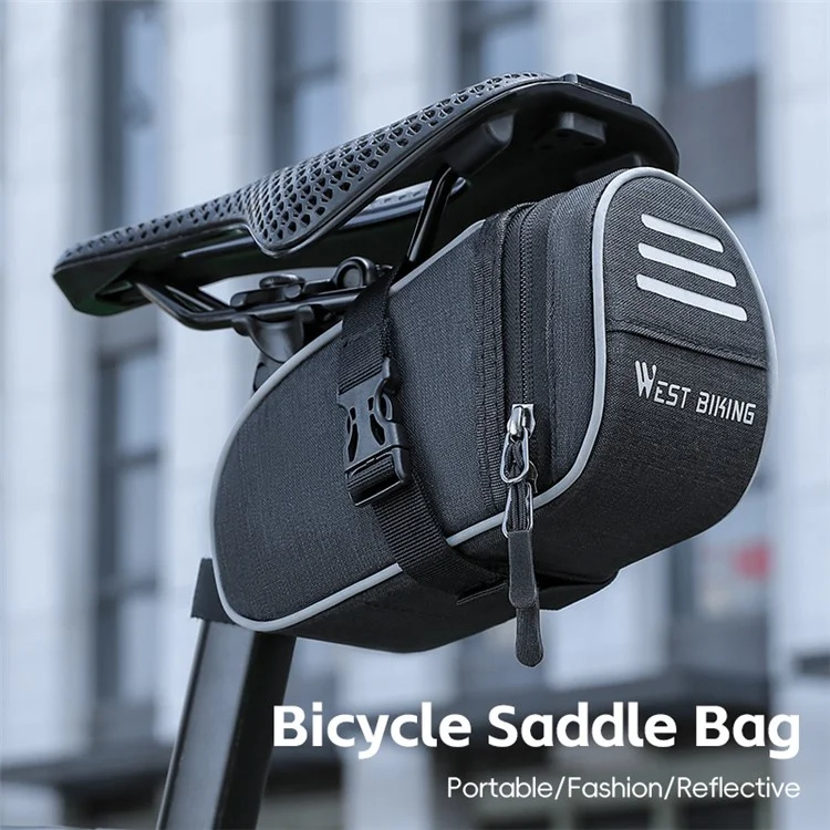 Ciclismo Oeste YP0707388 1L Bike Saddle Bag Oxford Canvas Reflective Bicycle Herramients Bolsa de Almacenamiento