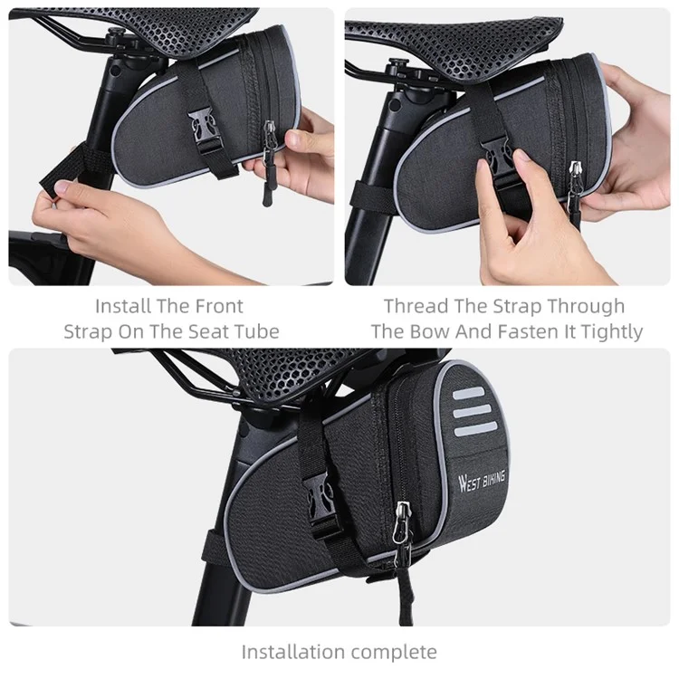 Ciclismo Oeste YP0707388 1L Bike Saddle Bag Oxford Canvas Reflective Bicycle Herramients Bolsa de Almacenamiento