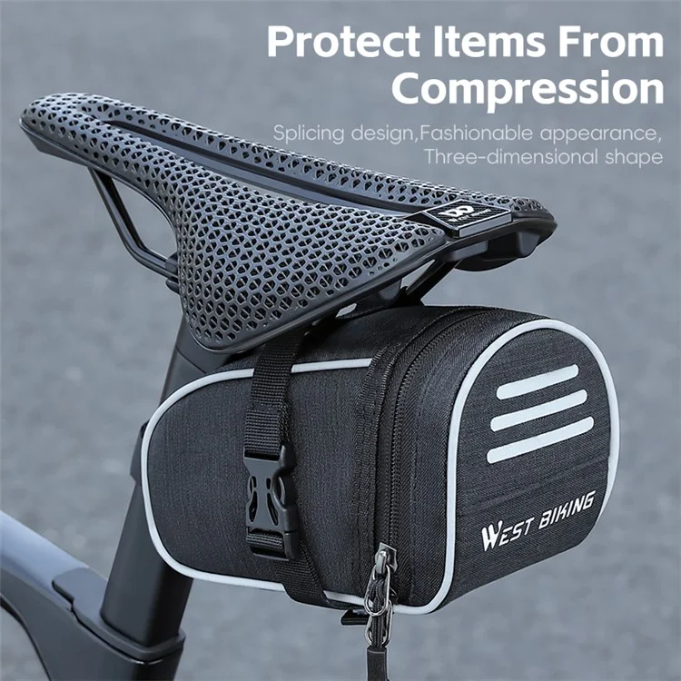 Ciclismo Oeste YP0707388 1L Bike Saddle Bag Oxford Canvas Reflective Bicycle Herramients Bolsa de Almacenamiento