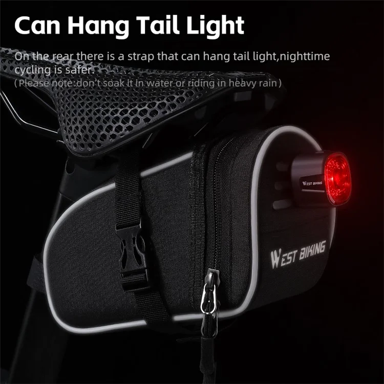 Ciclismo Oeste YP0707388 1L Bike Saddle Bag Oxford Canvas Reflective Bicycle Herramients Bolsa de Almacenamiento