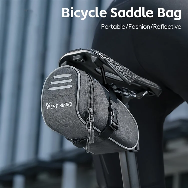 Ciclismo Oeste YP0707388 1L Bike Saddle Bag Oxford Canvas Reflective Bicycle Herramients Bolsa de Almacenamiento