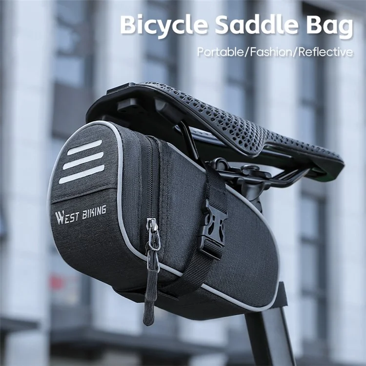 Ciclismo Oeste YP0707388 1L Bike Saddle Bag Oxford Canvas Reflective Bicycle Herramients Bolsa de Almacenamiento