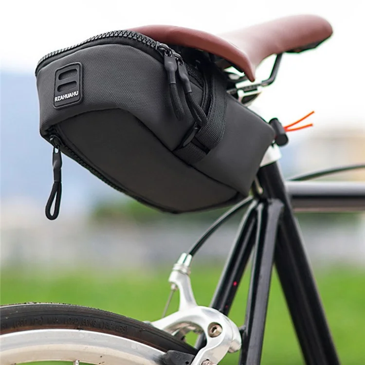 Rzahuahu Bike Saddle Bag Capacidad Expandible la Bolsa de Almacenamiento de Bicicleta de Tela 900D - Negro